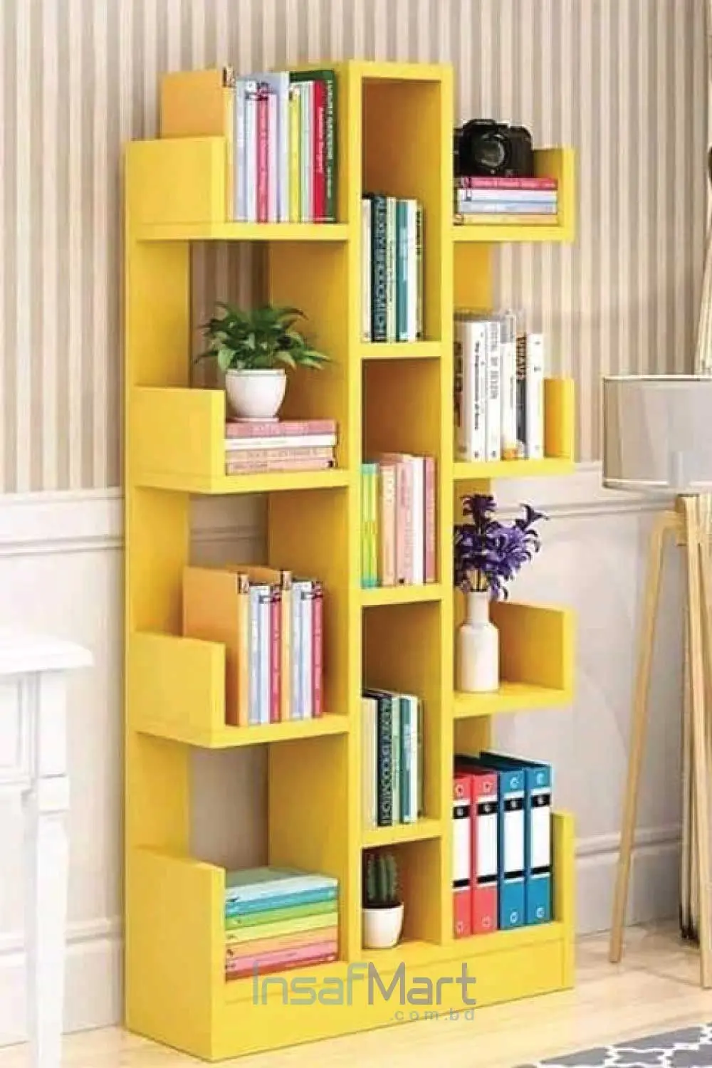 Wooden-L-Shape-Book-Shelf-For