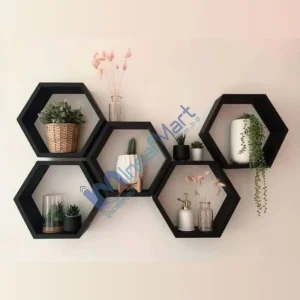 wooden-hexagon-wall-shelf